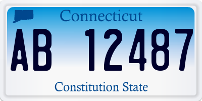 CT license plate AB12487