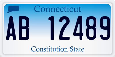 CT license plate AB12489