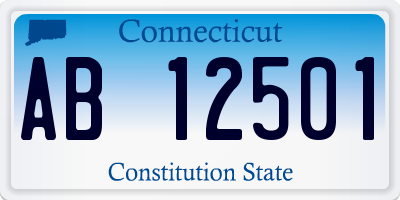 CT license plate AB12501