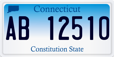 CT license plate AB12510