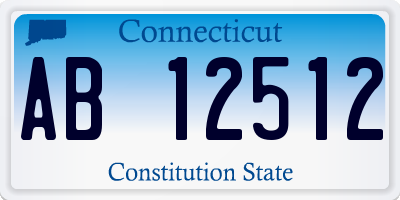 CT license plate AB12512