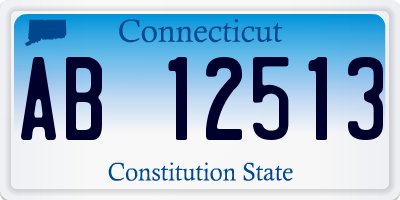 CT license plate AB12513