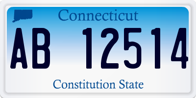 CT license plate AB12514