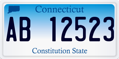 CT license plate AB12523