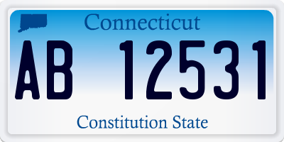 CT license plate AB12531