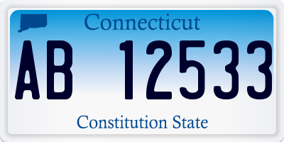 CT license plate AB12533