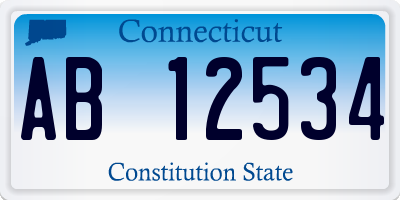 CT license plate AB12534