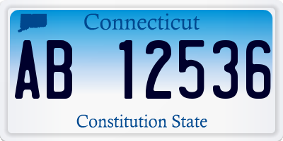 CT license plate AB12536