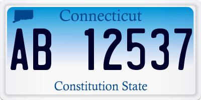 CT license plate AB12537