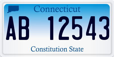 CT license plate AB12543