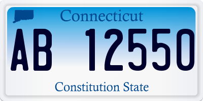 CT license plate AB12550