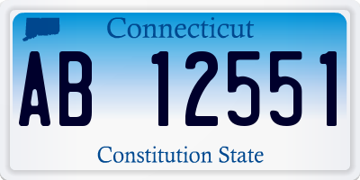 CT license plate AB12551