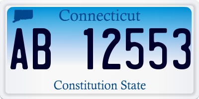 CT license plate AB12553