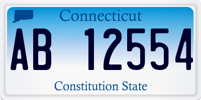 CT license plate AB12554