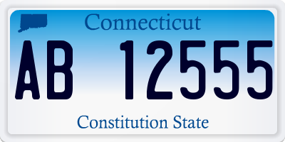 CT license plate AB12555