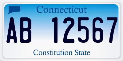 CT license plate AB12567