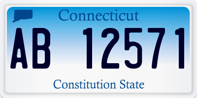 CT license plate AB12571