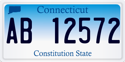 CT license plate AB12572