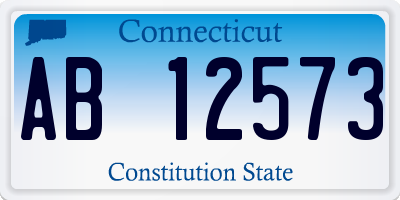 CT license plate AB12573