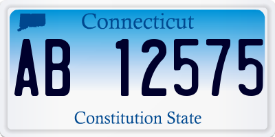 CT license plate AB12575