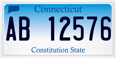 CT license plate AB12576