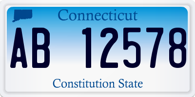 CT license plate AB12578