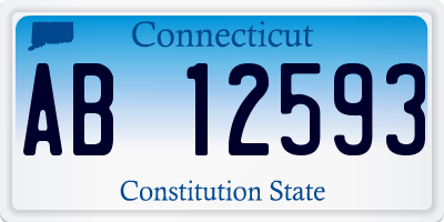 CT license plate AB12593