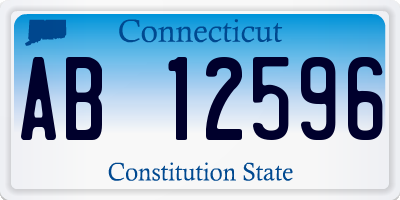 CT license plate AB12596