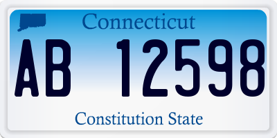 CT license plate AB12598