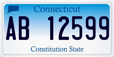 CT license plate AB12599