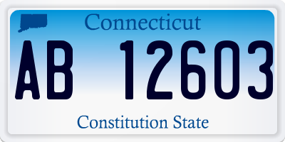 CT license plate AB12603