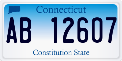 CT license plate AB12607