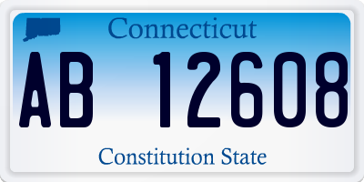 CT license plate AB12608