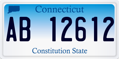 CT license plate AB12612