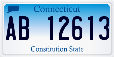 CT license plate AB12613