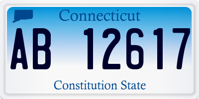 CT license plate AB12617