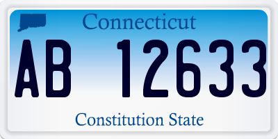 CT license plate AB12633