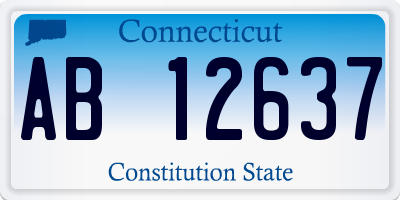 CT license plate AB12637