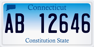 CT license plate AB12646