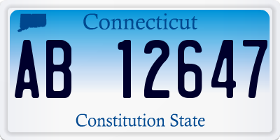 CT license plate AB12647