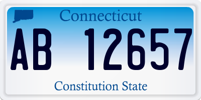 CT license plate AB12657