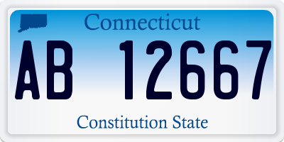 CT license plate AB12667