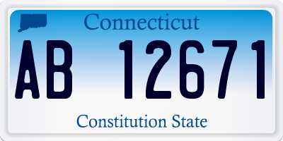 CT license plate AB12671