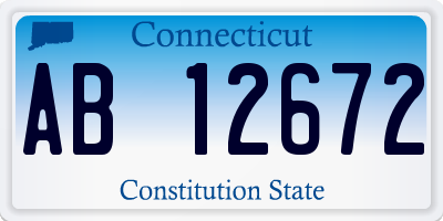 CT license plate AB12672