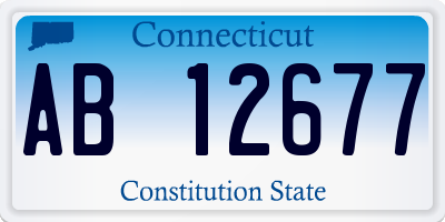 CT license plate AB12677