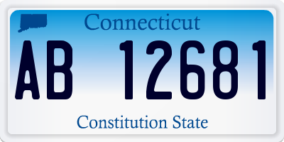 CT license plate AB12681