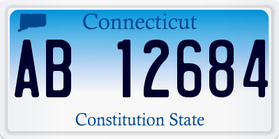 CT license plate AB12684