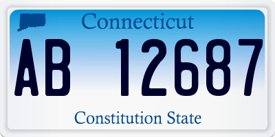 CT license plate AB12687