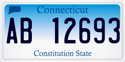 CT license plate AB12693