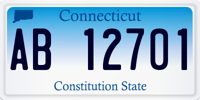 CT license plate AB12701